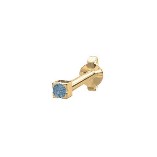 Billede af Piercing smykke - PIERCE52 ørestik i 14kt. guld m blå topaz